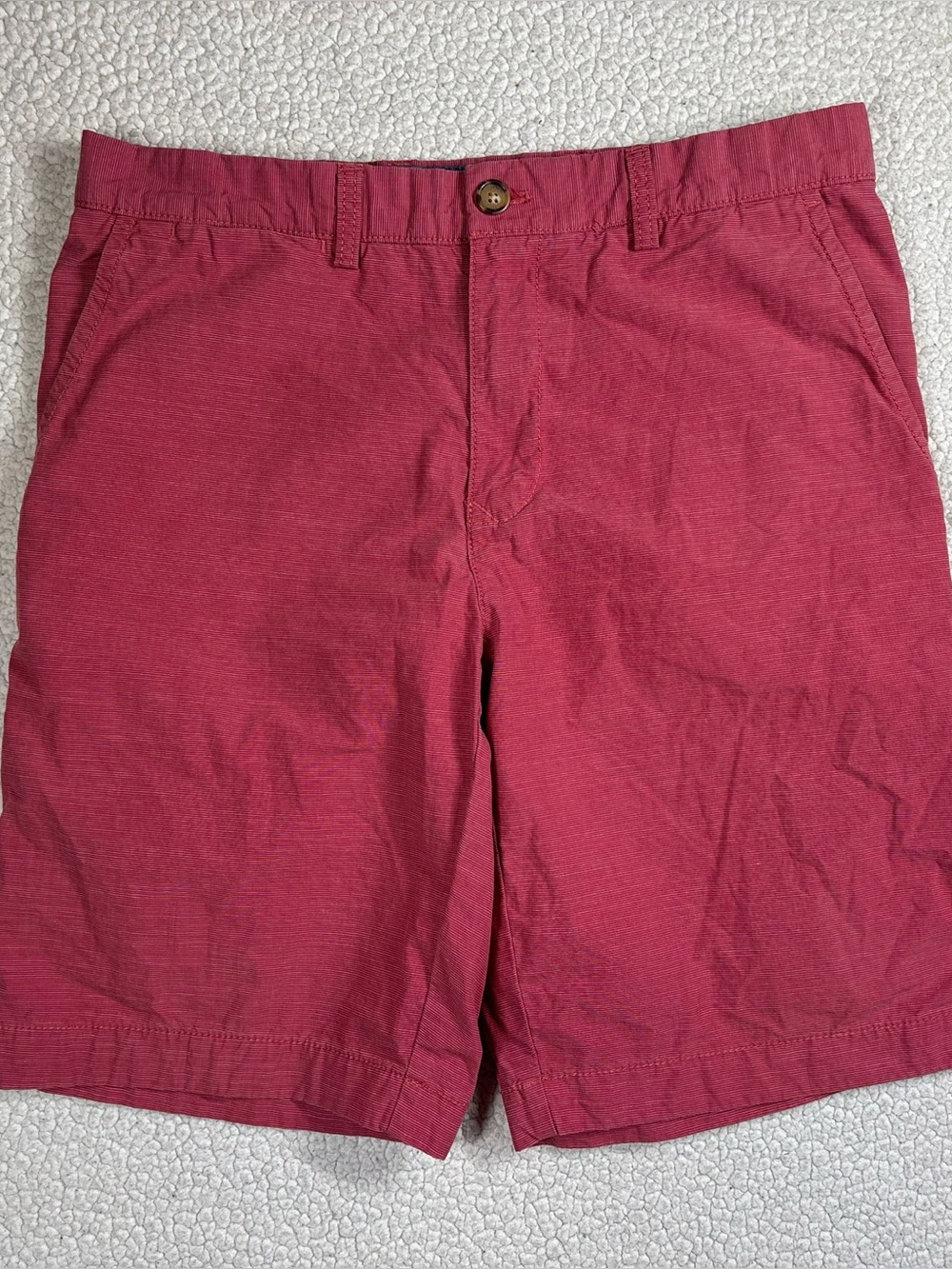 Tommy Hilfiger Chino Shorts Men’s 32 Pink Salmon Flat Front Cotton Preppy Casual